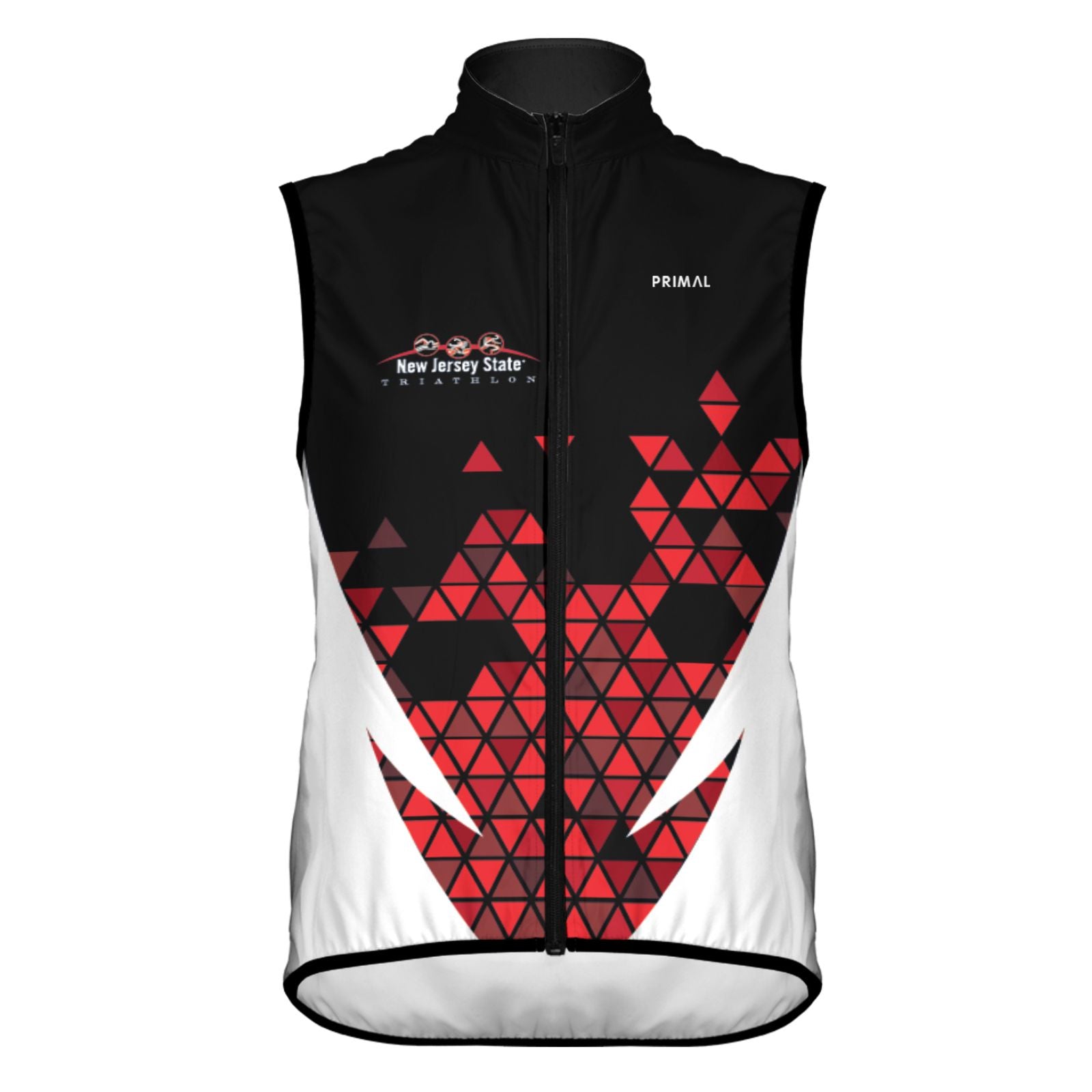 Men's Primal Zip Wind Vest - Black/Red - Triangles