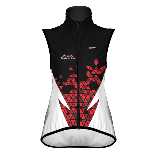 Women's Primal Zip Wind Vest - Black/Red - Triangles