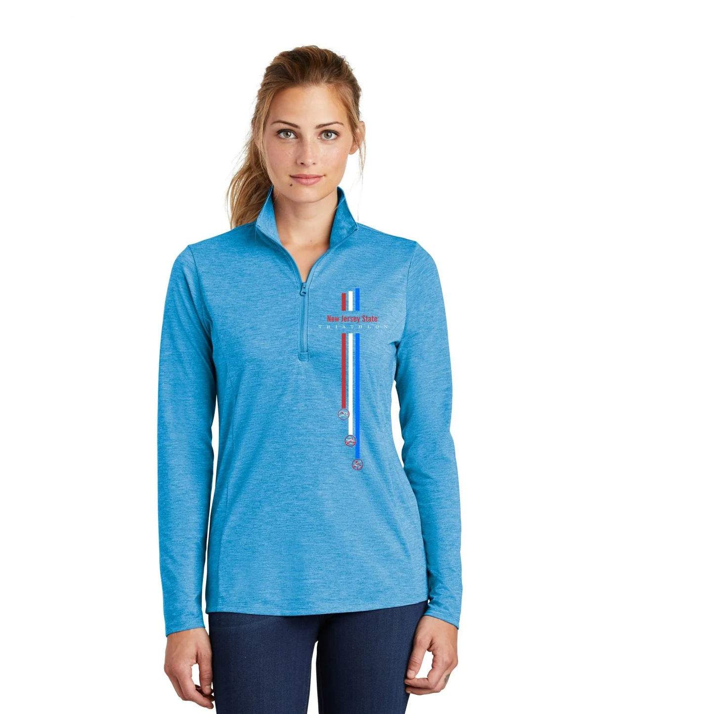 Women's Tech Triblend 1/4 Zip -Pond Blue- LCP