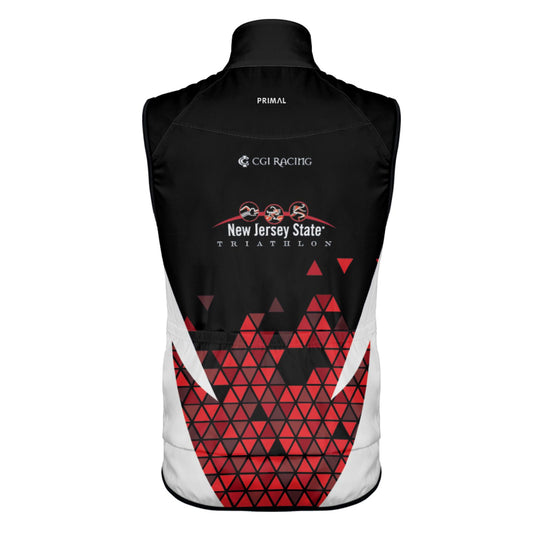 Men's Primal Zip Wind Vest - Black/Red - Triangles