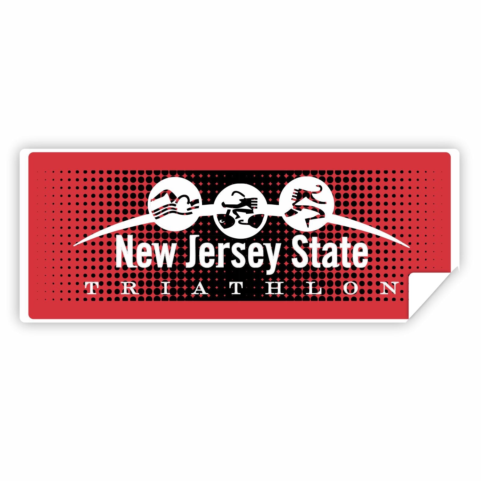 NJ State Tri Sticker - Red